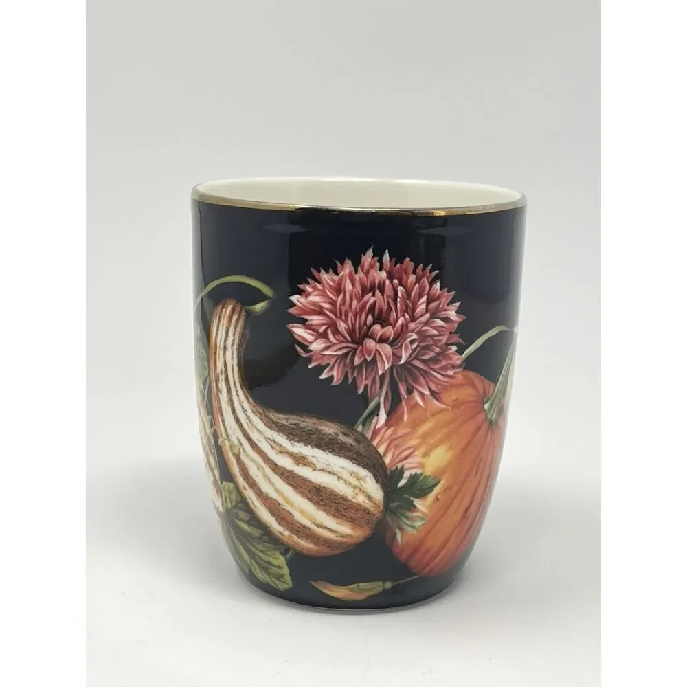 Williams Sonoma Harvest Pumpkin Coffee Cup Mug 4” Autumn Thanksgiving